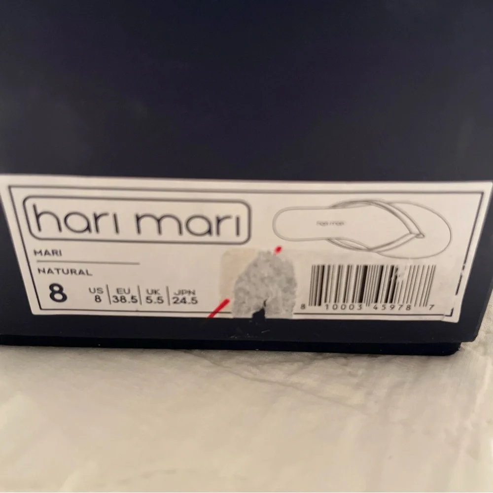 Hari Mari Women’s “Mari” Tan Leather Flip Flops Sandals Size 8 *New In Box* - Picture 3 of 14